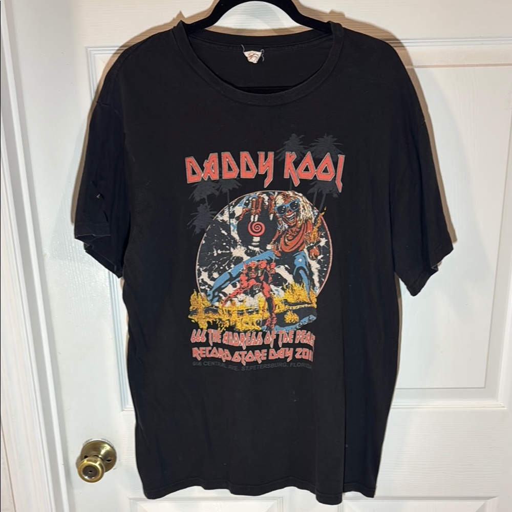 Black Graphic T-Shirt with Colorful Print